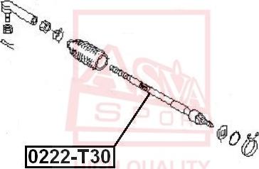 ASVA 0222-T30 - Аксиален шарнирен накрайник, напречна кормилна щанга vvparts.bg