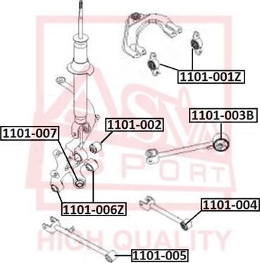 ASVA 1101-002 - Тампон, носач vvparts.bg