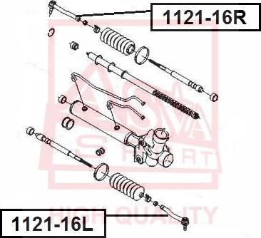 ASVA 1121-16L - Накрайник на напречна кормилна щанга vvparts.bg