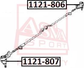 ASVA 1121-806 - Накрайник на напречна кормилна щанга vvparts.bg