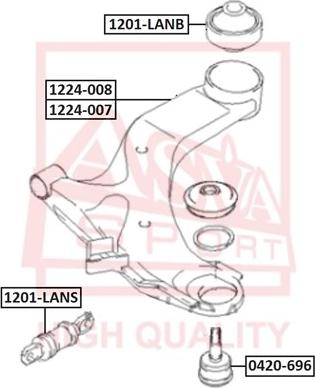 ASVA 1224-007 - Носач, окачване на колелата vvparts.bg