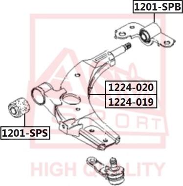 ASVA 1224-020 - Носач, окачване на колелата vvparts.bg