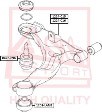 ASVA 1224-016 - Носач, окачване на колелата vvparts.bg