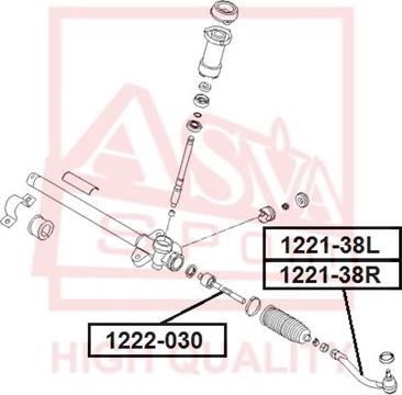 ASVA 1221-38R - Накрайник на напречна кормилна щанга vvparts.bg