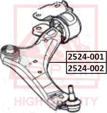 ASVA 2524-001 - Носач, окачване на колелата vvparts.bg