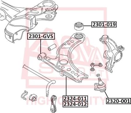 ASVA 2324-011 - Носач, окачване на колелата vvparts.bg