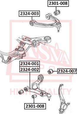 ASVA 2324-001 - Носач, окачване на колелата vvparts.bg