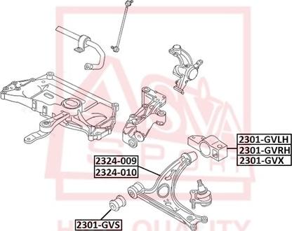 ASVA 2324-010 - Носач, окачване на колелата vvparts.bg