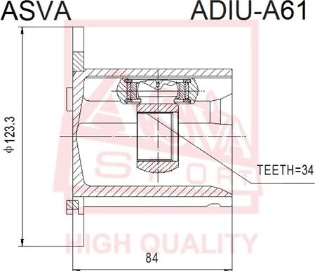 ASVA ADIU-A61 - Каре комплект, полуоска vvparts.bg