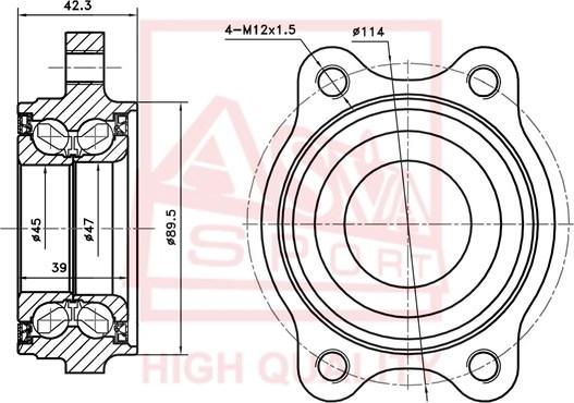 ASVA ADWH-A6MF92-KIT - Главина на колелото vvparts.bg