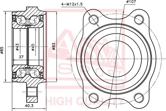 ASVA ADWH-A6MF85-KIT - Комплект колесен лагер vvparts.bg