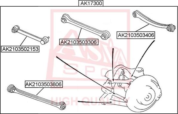 ASVA AK2103502153 - Носач, окачване на колелата vvparts.bg