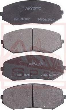 ASVA AKD-07102 - Комплект спирачно феродо, дискови спирачки vvparts.bg