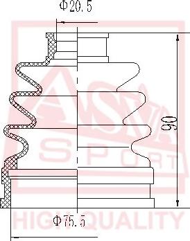 ASVA ASBT-2080 - Маншон, полуоска vvparts.bg