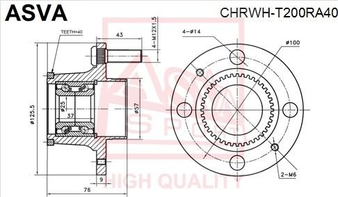 ASVA CHRWH-T200RA40 - Главина на колелото vvparts.bg