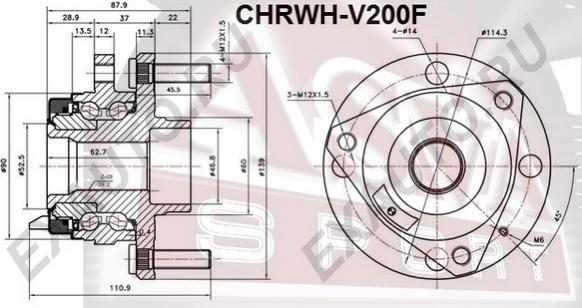 ASVA CHRWH-V200F - Главина на колелото vvparts.bg