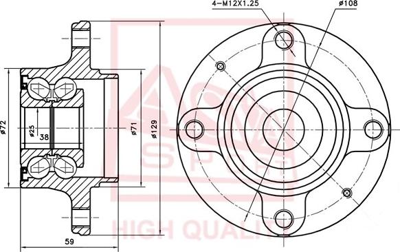 ASVA CTWH-C4R - Главина на колелото vvparts.bg