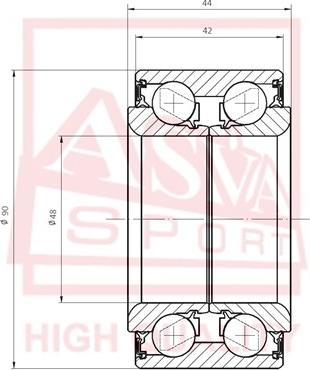 ASVA DAC48890042-44 - Колесен лагер vvparts.bg