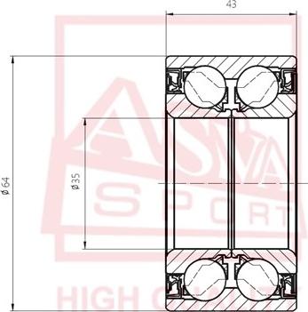 ASVA DAC35640043 - Колесен лагер vvparts.bg