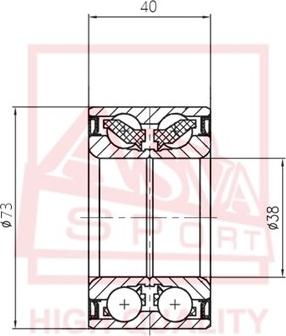 ASVA DAC38730040 - Колесен лагер vvparts.bg