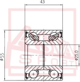 ASVA DAC25550043 - Колесен лагер vvparts.bg