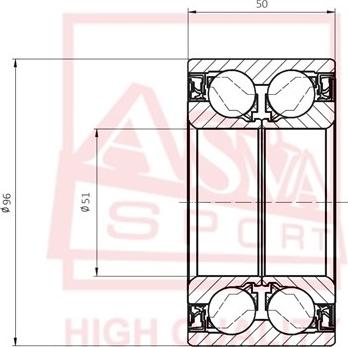 ASVA DACM51960050 - Колесен лагер vvparts.bg