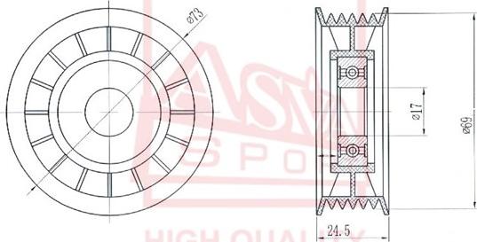 ASVA FDBP-017 - Обтящна ролка, клинов ремък vvparts.bg