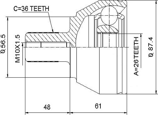 ASVA FD-F2 - Каре комплект, полуоска vvparts.bg