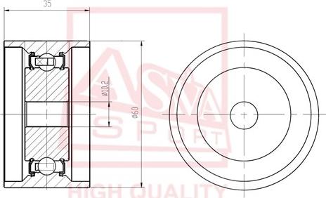 ASVA HYBP-022 - Обтящна ролка, клинов ремък vvparts.bg