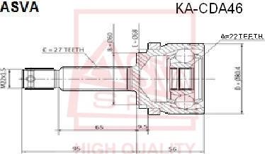 ASVA KA-CDA46 - Каре комплект, полуоска vvparts.bg