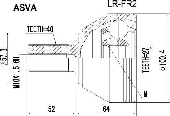 ASVA LR-FR2 - Каре комплект, полуоска vvparts.bg