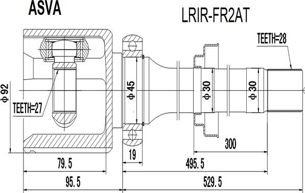 ASVA LRIR-FR2AT - Каре комплект, полуоска vvparts.bg