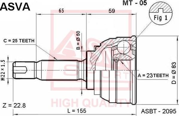 ASVA MT-05 - Каре комплект, полуоска vvparts.bg