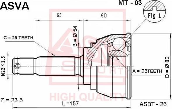 ASVA MT-03 - Каре комплект, полуоска vvparts.bg