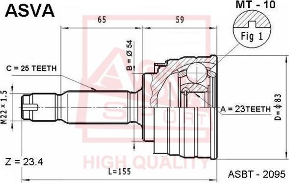 ASVA MT-10 - Каре комплект, полуоска vvparts.bg