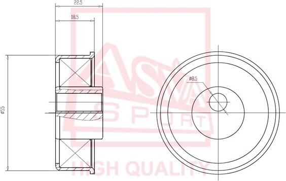 ASVA MTBP-008 - Обтящна ролка, клинов ремък vvparts.bg