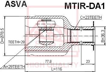 ASVA MTIR-DA1 - Каре комплект, полуоска vvparts.bg