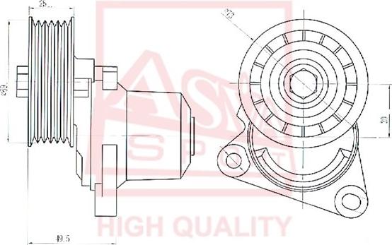 ASVA MZBP-005 - Обтящна ролка, клинов ремък vvparts.bg