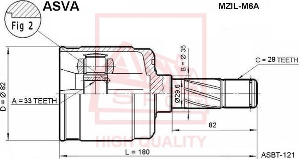 ASVA MZIL-M6A - Каре комплект, полуоска vvparts.bg