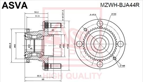 ASVA MZWH-BJA44R - Главина на колелото vvparts.bg