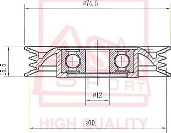 ASVA NSBP-009 - Обтящна ролка, клинов ремък vvparts.bg