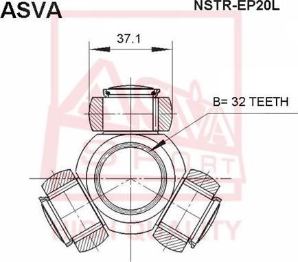 ASVA NSTR-EP20L - Каре комплект, полуоска vvparts.bg