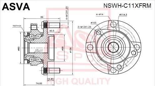 ASVA NSWH-C11XFRM - Главина на колелото vvparts.bg