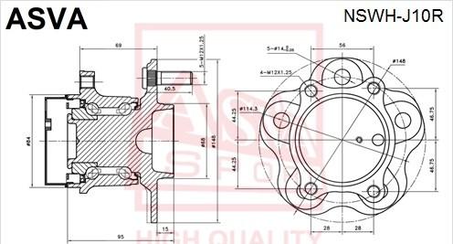 ASVA NSWH-J10R - Главина на колелото vvparts.bg