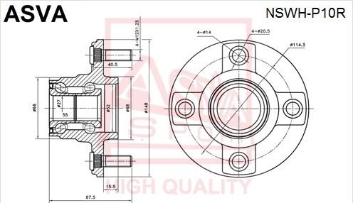 ASVA NSWH-P10R - Главина на колелото vvparts.bg