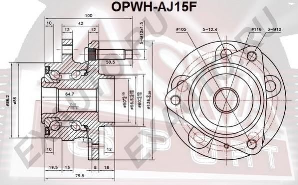 ASVA OPWH-AJ15F - Главина на колелото vvparts.bg