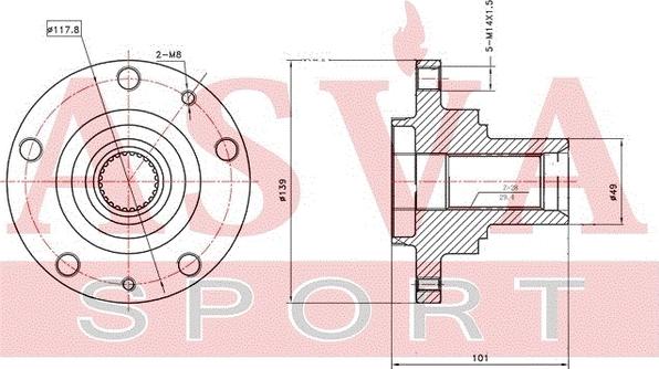 ASVA PGWH-BOXF - Главина на колелото vvparts.bg