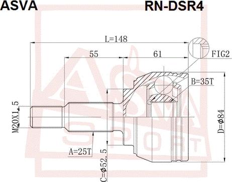 ASVA RN-DSR4 - Каре комплект, полуоска vvparts.bg