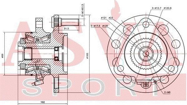 ASVA SYWH-REX2F - Главина на колелото vvparts.bg