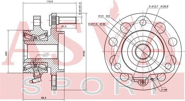 ASVA SYWH-REXF - Главина на колелото vvparts.bg